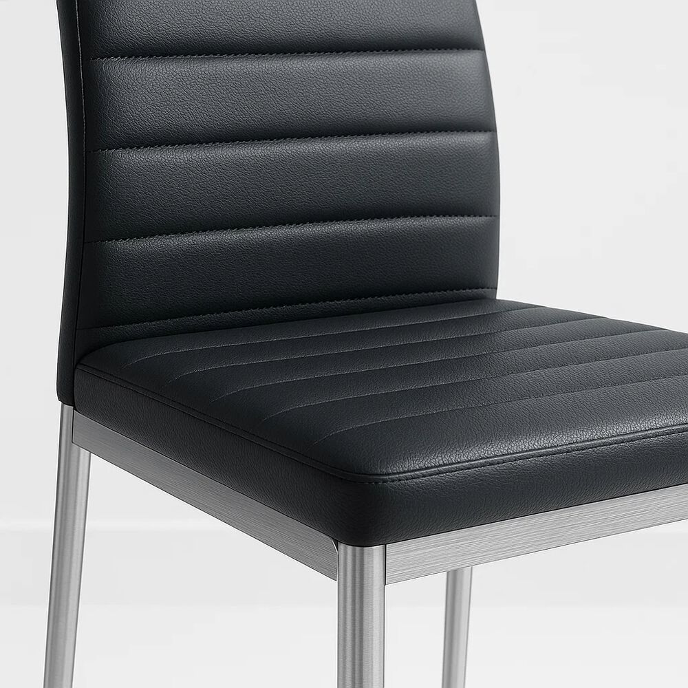 Pack De 4 Sillas Acolchadas Dining Liana Con Patas Cromadas - Negras image number 5.0