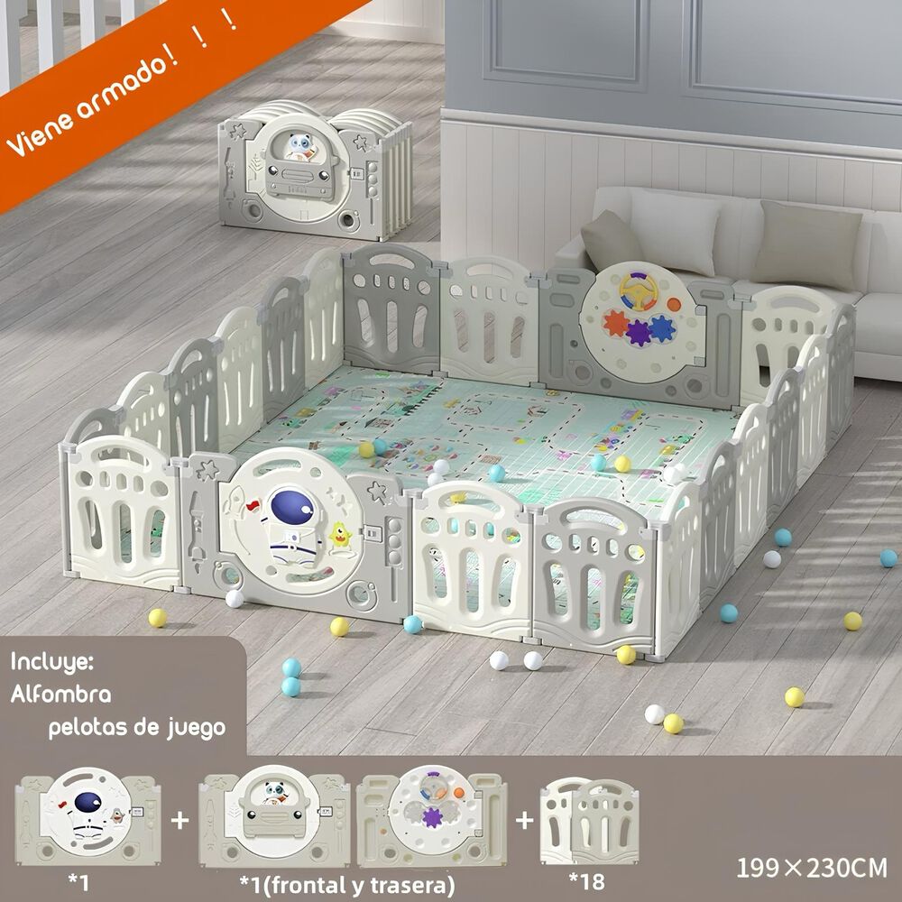 Corral Bebe Armado 199x230cm Con Accesorios Lubabycas image number 6.0