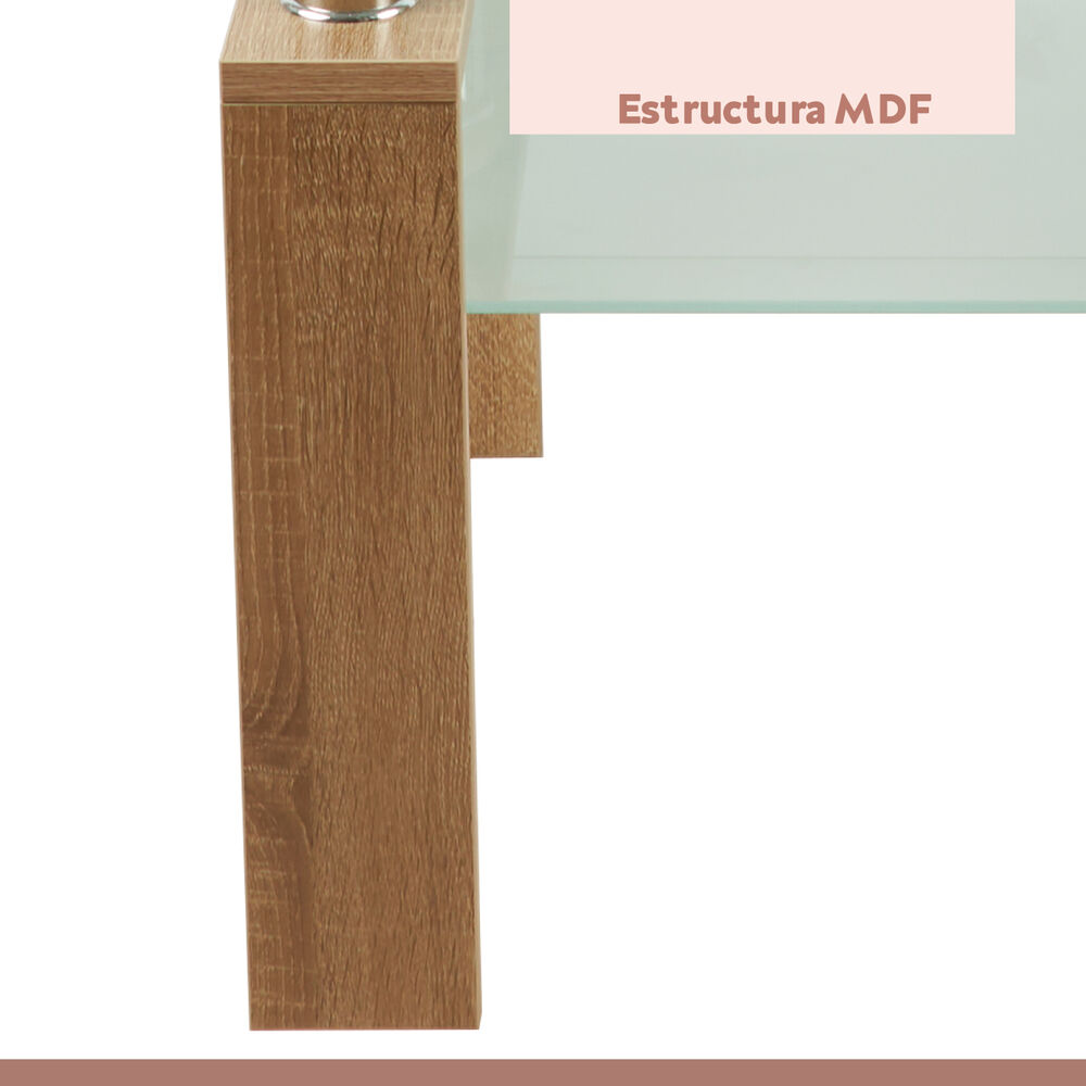 Mesa Lateral Moderna Madera Y Vidrio image number 6.0