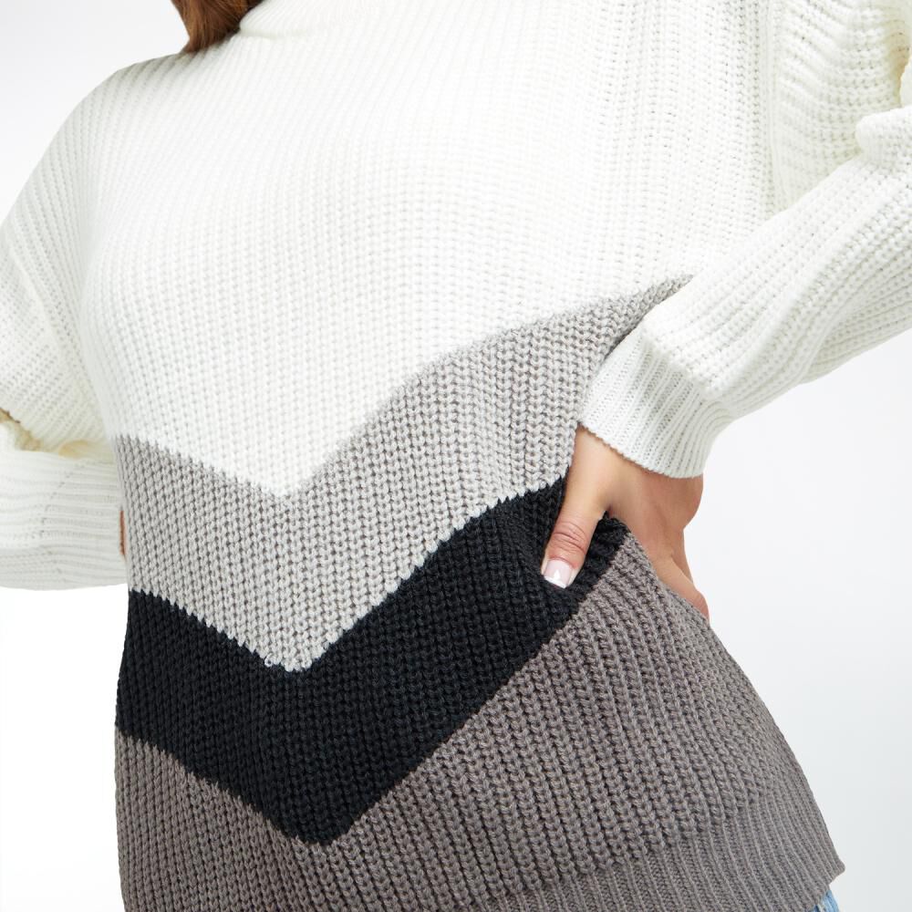 Sweater En Bloques Regular Cuello Redondo Mujer Freedom