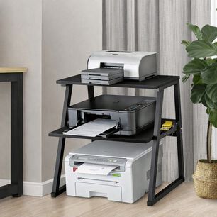Soporte Para Impresora 2 Niveles Mdf Negro