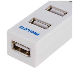 Mini Hub 2.0 4 Puertos Usb Con Encendedor Blanco