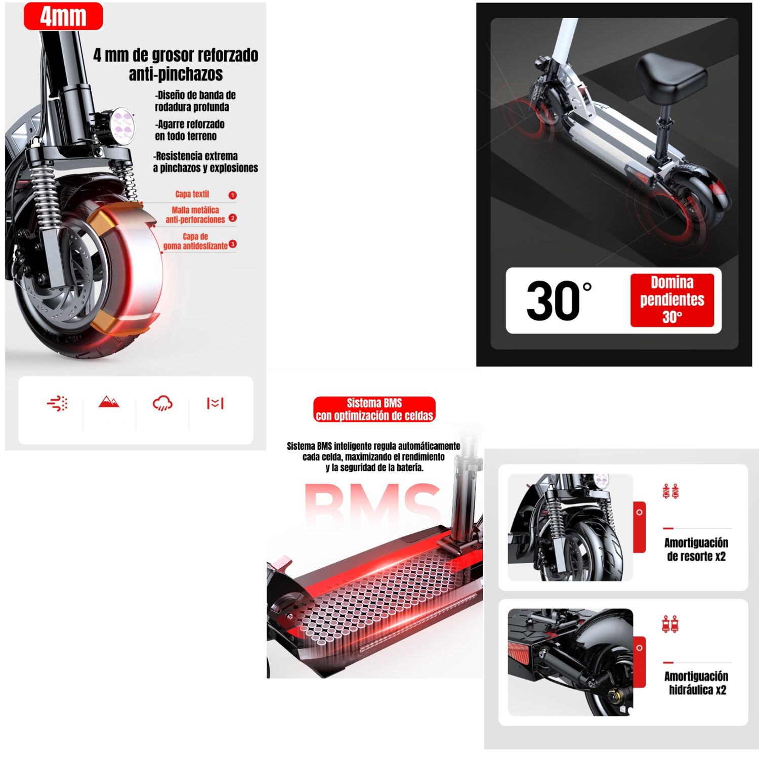 Scooter Adulto El&eacute;ctrico Flash 48v 500w 80km Aluminio Negro image number 1.0