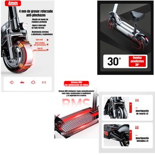 Scooter Adulto El&eacute;ctrico Flash 48v 500w 80km Aluminio Negro