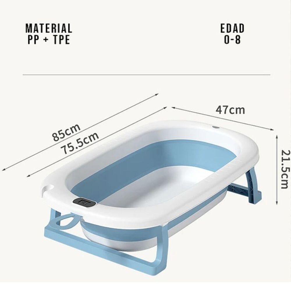 Bañera Plegable Temperatura Tina De Baño Portatil Para Bebes image number 1.0