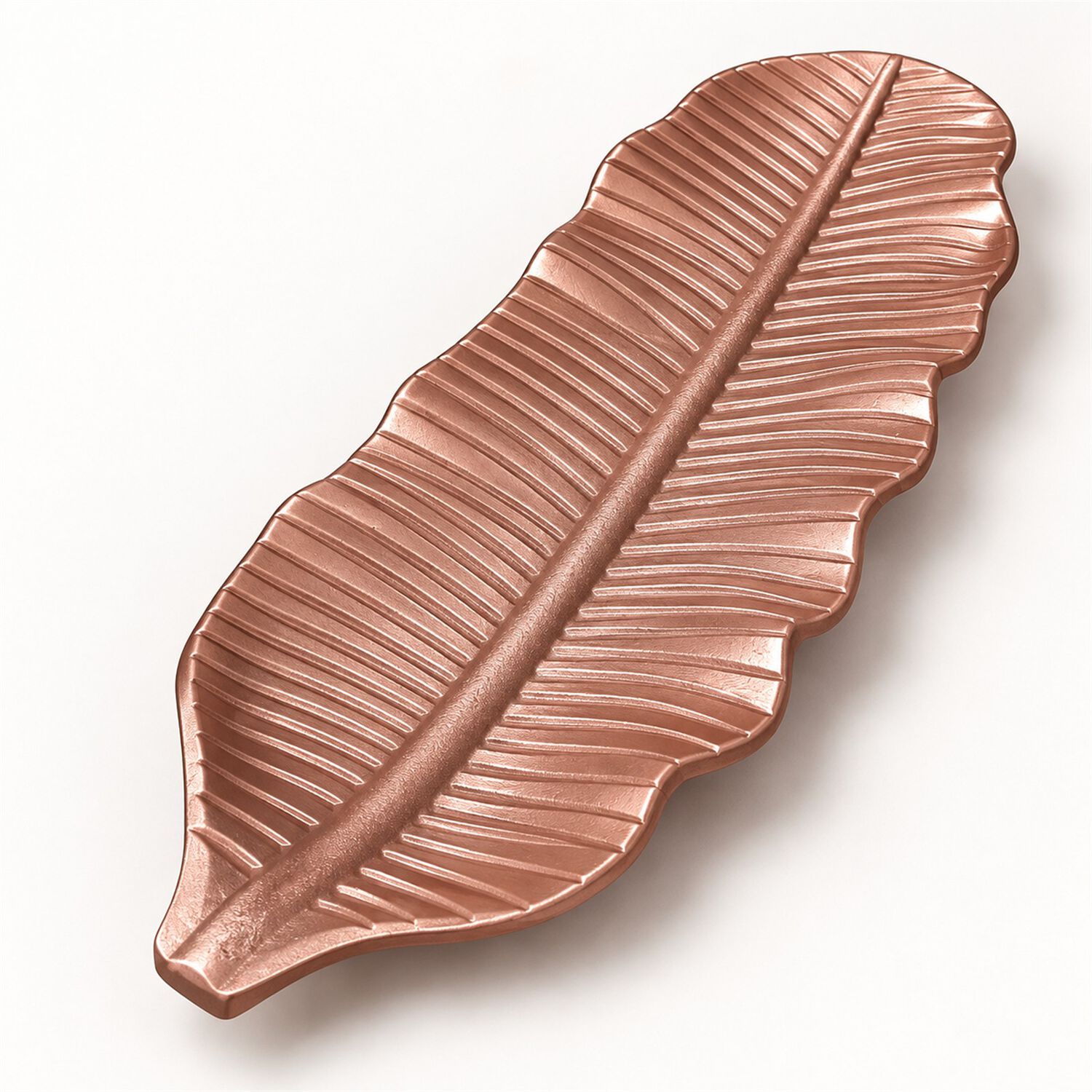 Bandeja Decorativa Forma Hoja Alargada Rose Gold 47 Cm image number 1.0
