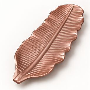 Bandeja Decorativa Forma Hoja Alargada Rose Gold 47 Cm