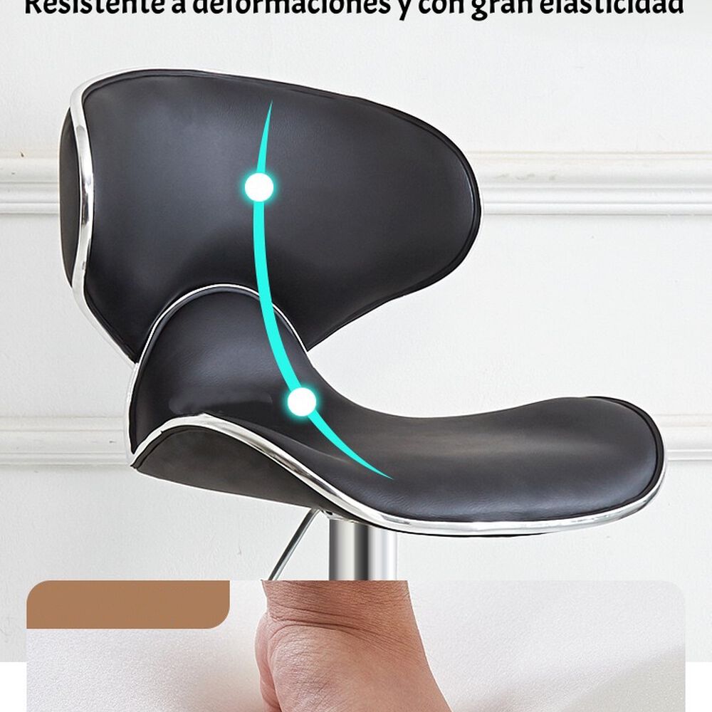 Pack 2 Sillas Piso Bar Premium Negras Altura Regulable Yc229 image number 4.0