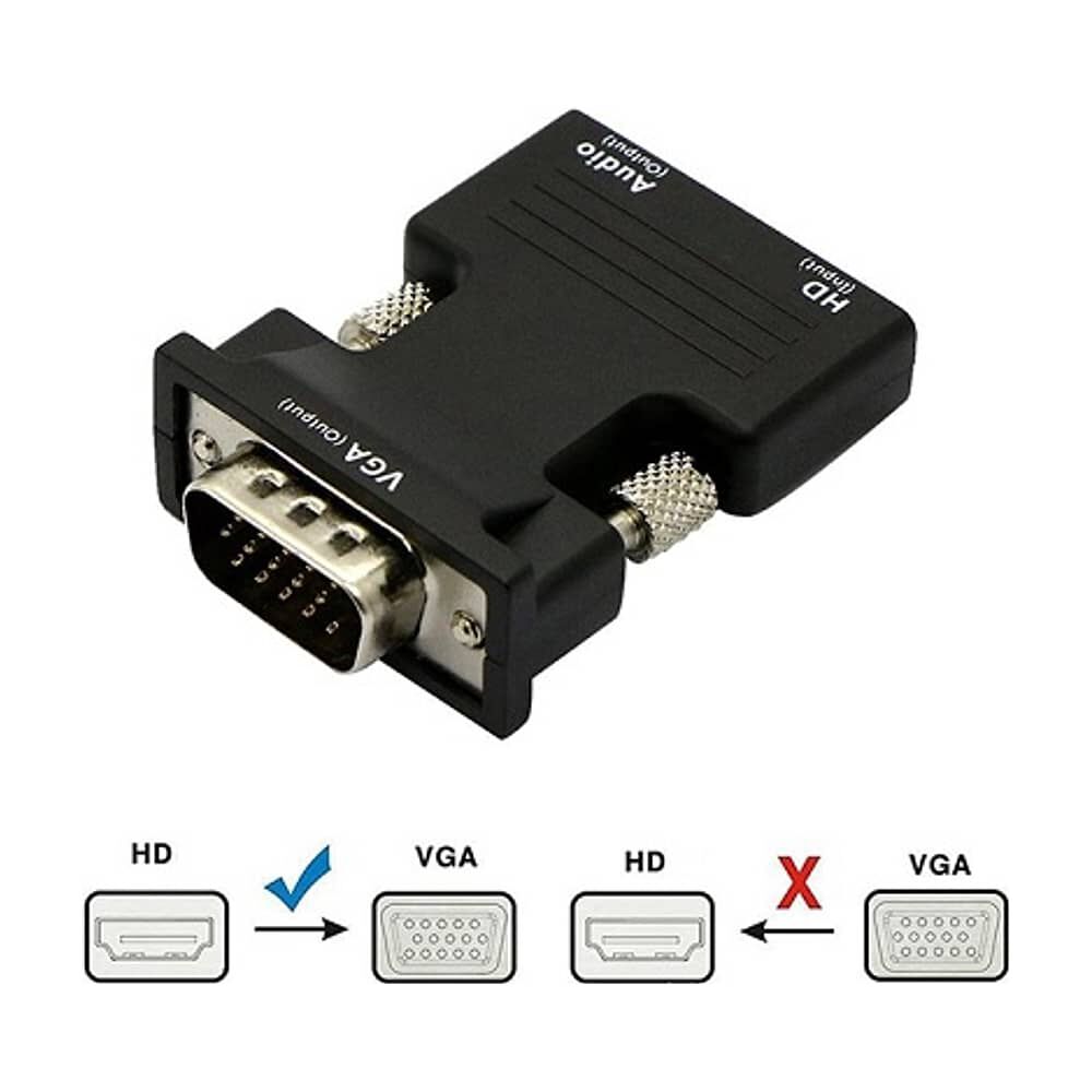 Adaptador Hdmi A Vga Y Audio Plug Jack 3,5 Convertidor A Hdmi Hembra A Vga Macho image number 2.0