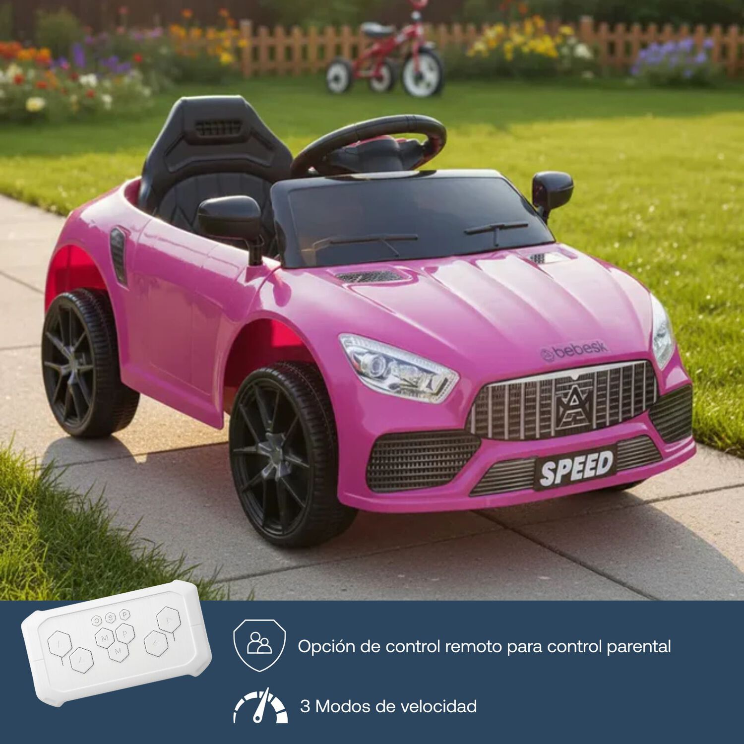 Auto El&eacute;ctrico Meche Premium Ni&ntilde;os Ni&ntilde;as Infantil Rosado image number 2.0