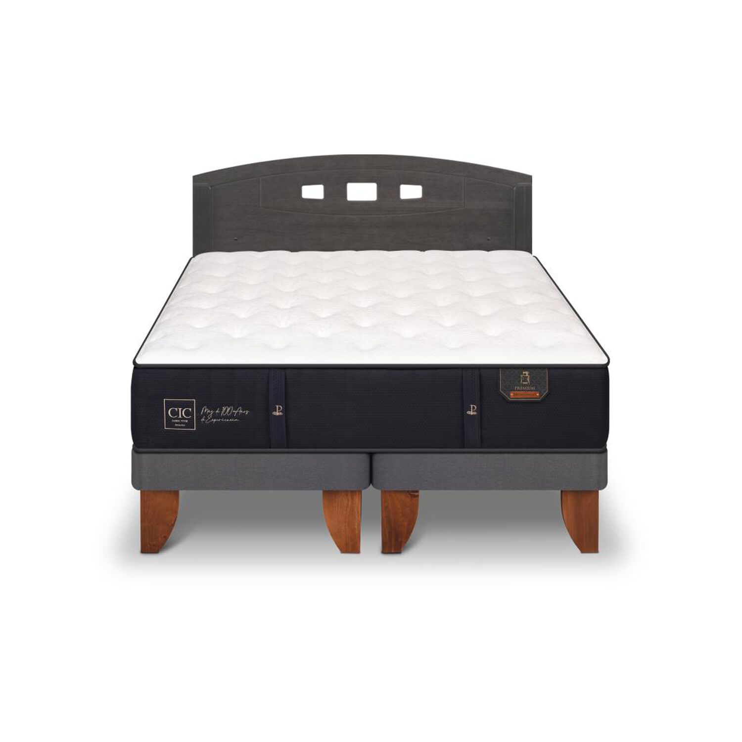 Cama Europea Cic Premium / 2 Plazas / Base Dividida + Respaldo image number 0.0