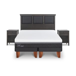 Cama Europea Cic Ortopedic Advance / 2 Plazas / Base Dividida + Set De Maderas