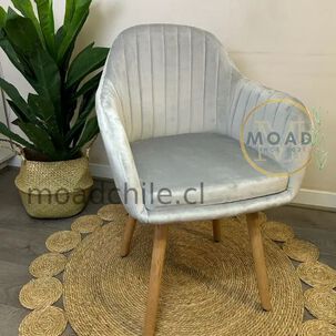 Sitial De Comedor Diamante Terciopelo Con Patas De Madera