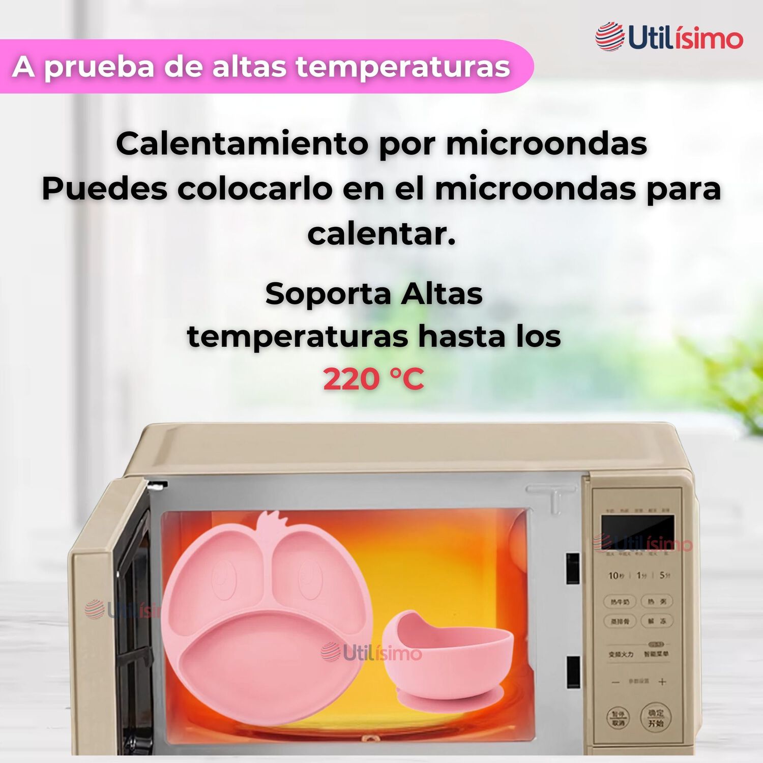 Set De Alimentaci&oacute;n Beb&eacute; Silicona De Formas 6 Piezas Libre Bpa Rosa Claro image number 3.0