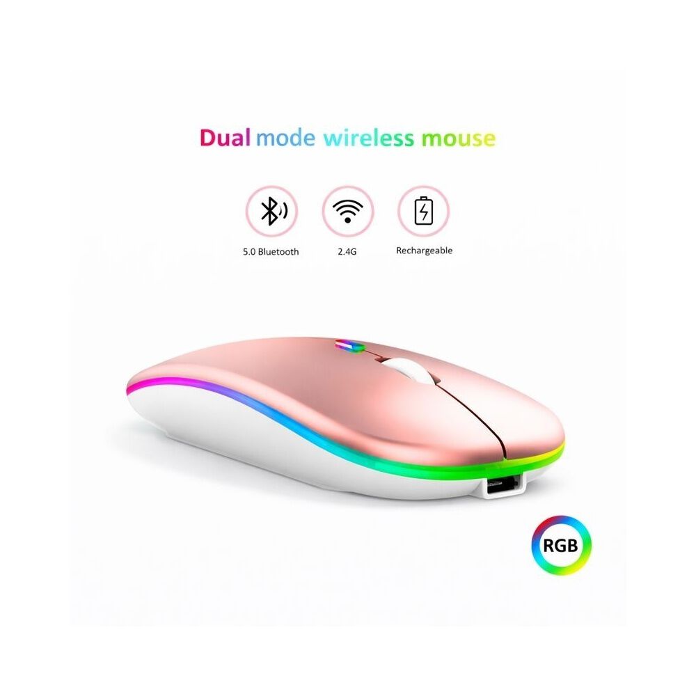 Mouse Dual Inal&aacute;mbrico Rosado Recargable Bluetooth + Usb 2g image number 8.0