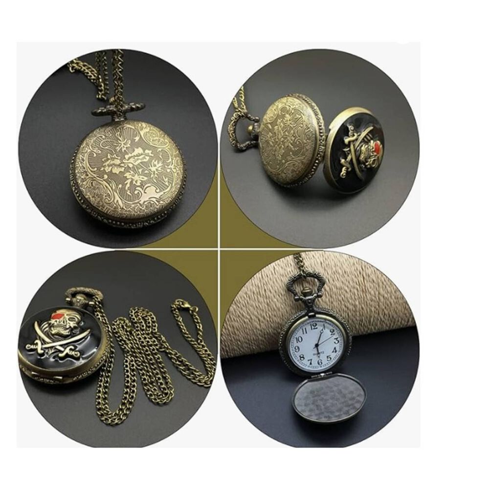 Reloj De Bolsillo Con Diseño De Pirata image number 2.0