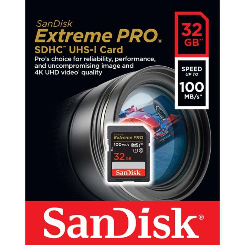 Tarjeta Sd 32gb Extreme Pro R100mb/s W90mb/s 633x Sandisk image number 0.0