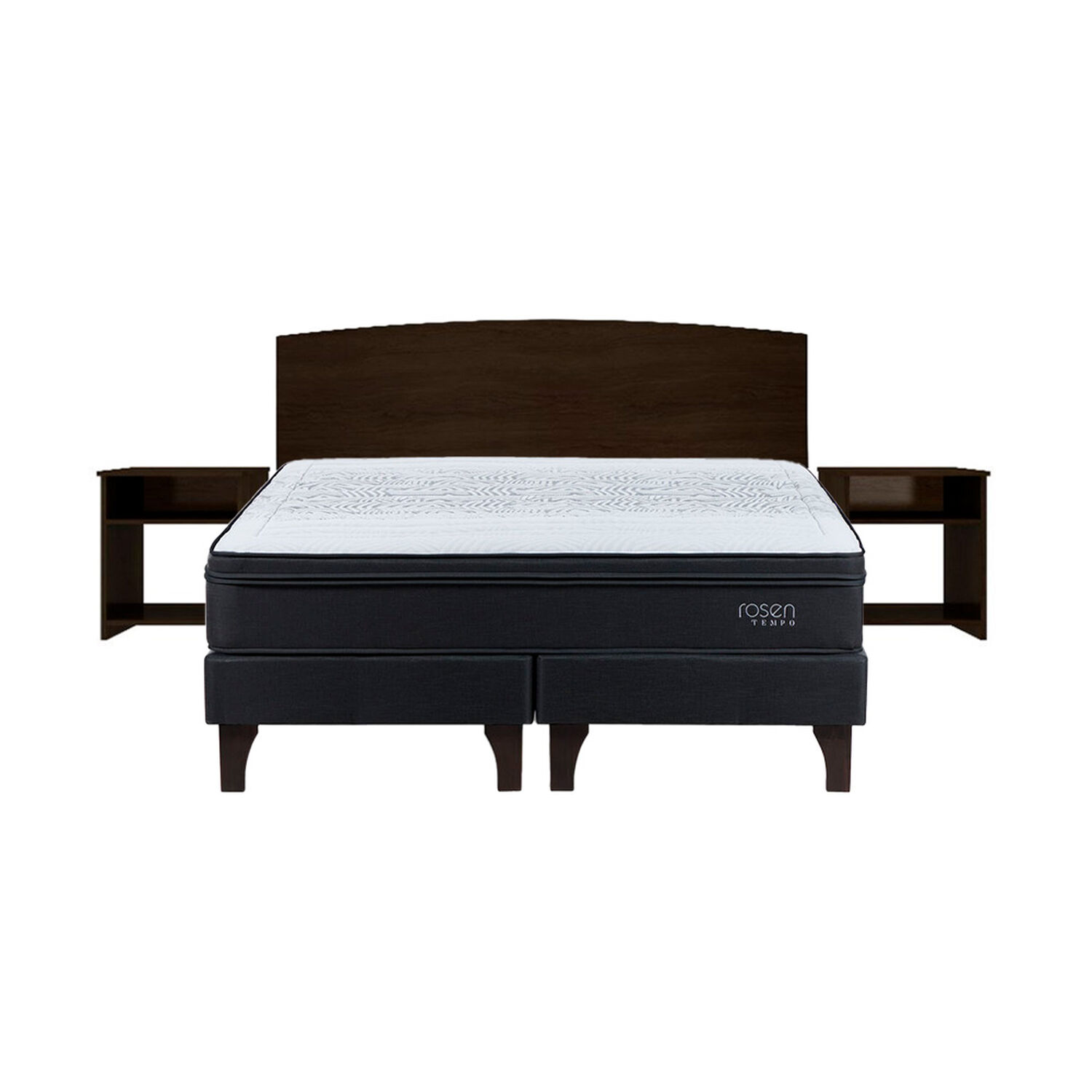 Cama Europea Rosen Tempo / 2 Plazas / Base Dividida + Set De Maderas Dakar image number 0.0
