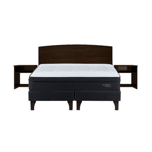 Cama Europea Rosen Tempo / 2 Plazas / Base Dividida + Set De Maderas Dakar