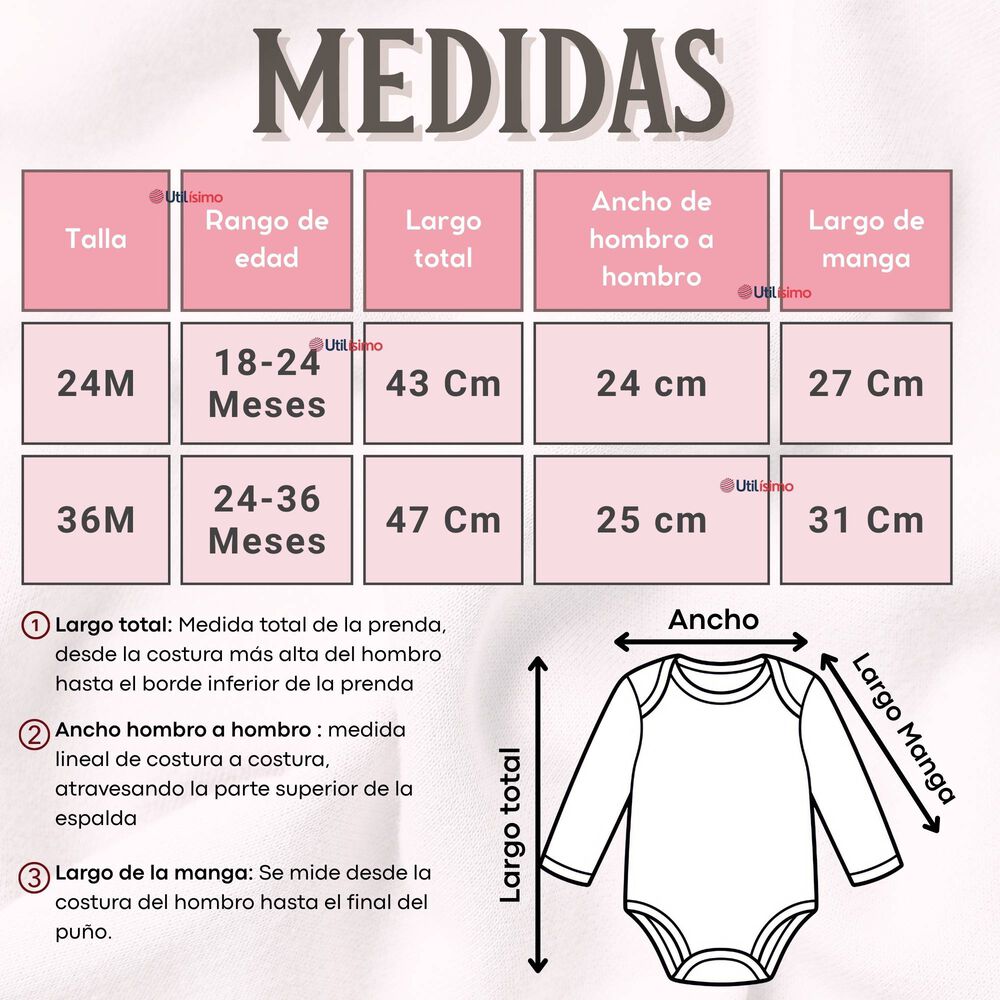 Pack 5 Bodys Manga Larga 100% Algod&oacute;n Beb&eacute; Ni&ntilde;a Golden Magic image number 2.0