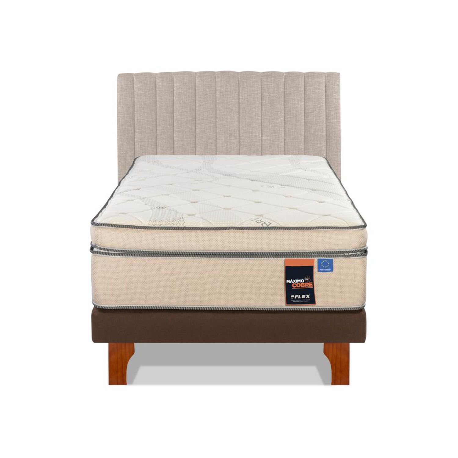Cama Europea Flex Maximo Cobre / 1.5 Plazas / Base Normal + Set De Maderas image number 1.0