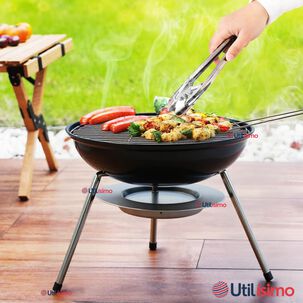 Mini Parrillera Portátil A Carbón Acero Inoxidable Camping Hogar