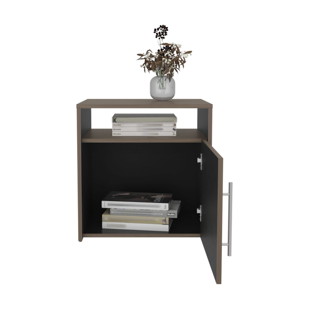 Velador Con 1 Puerta 54,1x52x42,3 Cm Café Y Negro image number 2.0