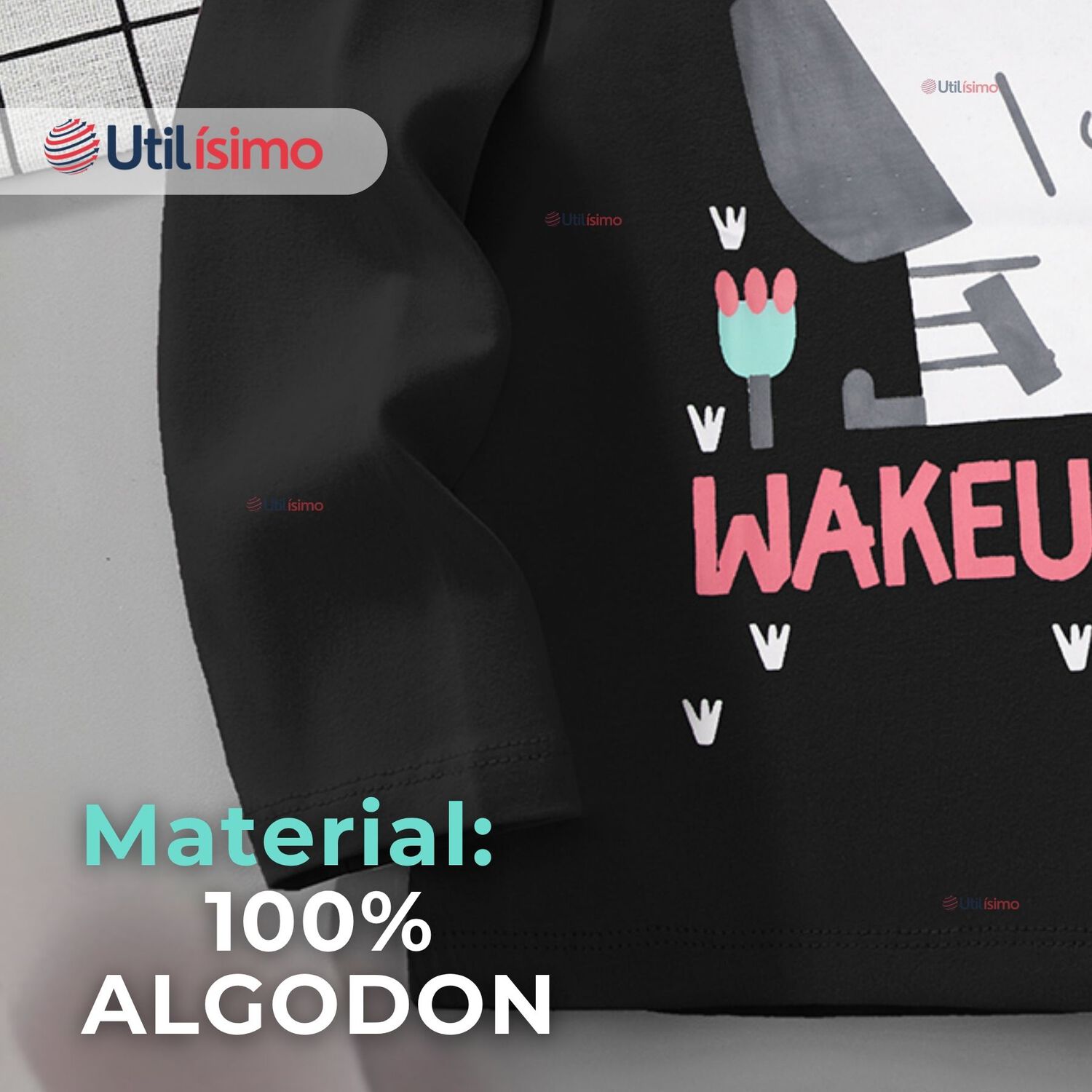 Polera Manga Larga Ni&ntilde;a 100% Algod&oacute;n Zebra Negro Camiseta image number 7.0