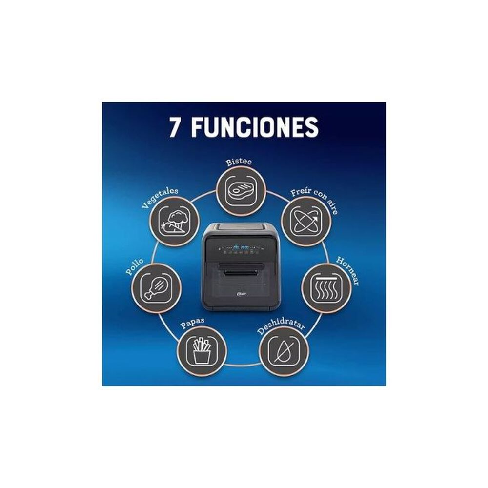 Súper Freidora De Aire Oster 10 Litros Ckstafov3 Color Negro 220v Multifuncional image number 6.0