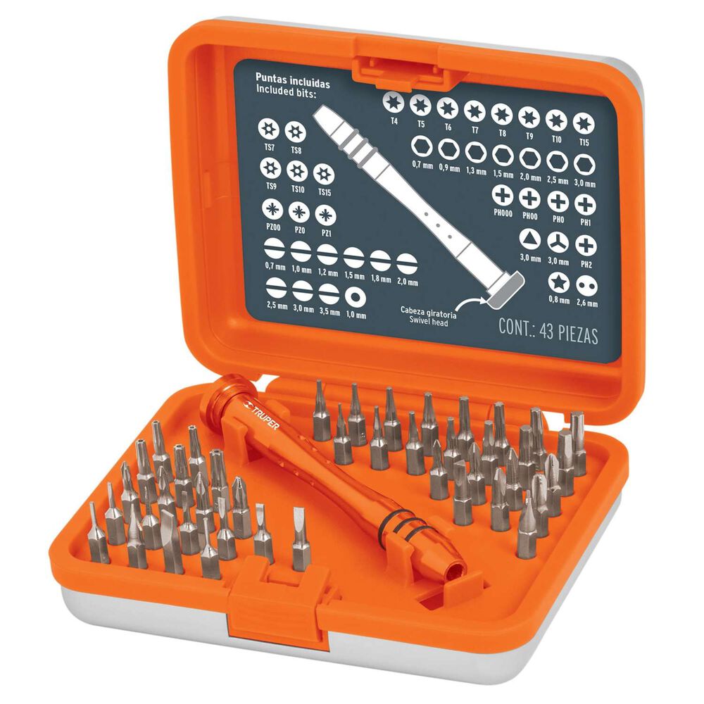 Atornilladores Presición Juego 43 Piezas - Truper image number 0.0