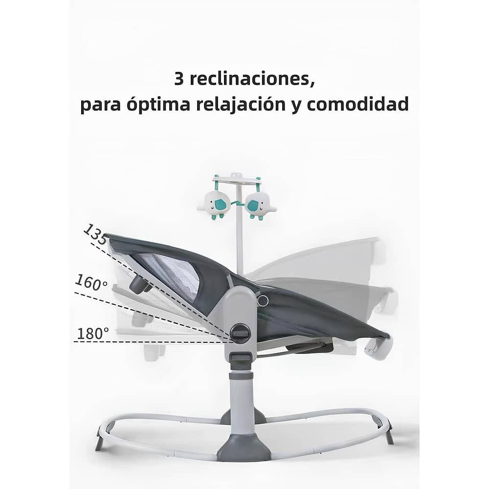 Cuna Mois&eacute;s Y Columpio Con Vibraci&oacute;n 2 En 1 Lubabycas Gris image number 6.0