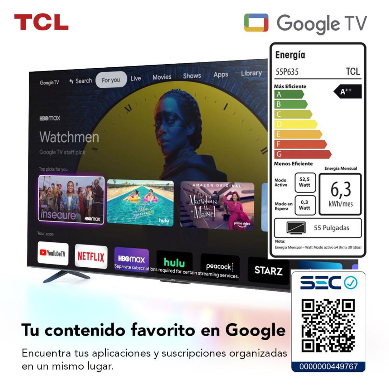 Led 55" TCL P635 / Ultra HD 4K / Smart TV image number 11.0