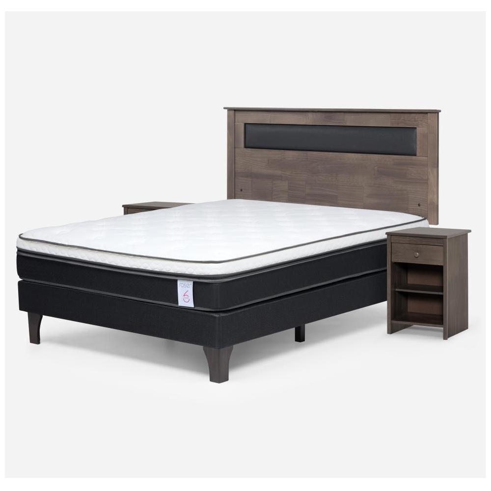 Cama Europea Rosen New Style 6 / 2 Plazas / Base Normal + Set De Maderas image number 1.0