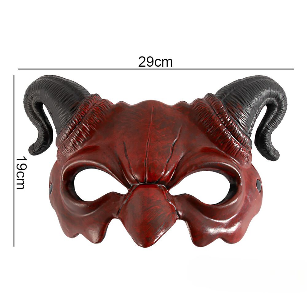 M&aacute;scara Diablo Adulto Lucifer Halloween Cuernos image number 3.0