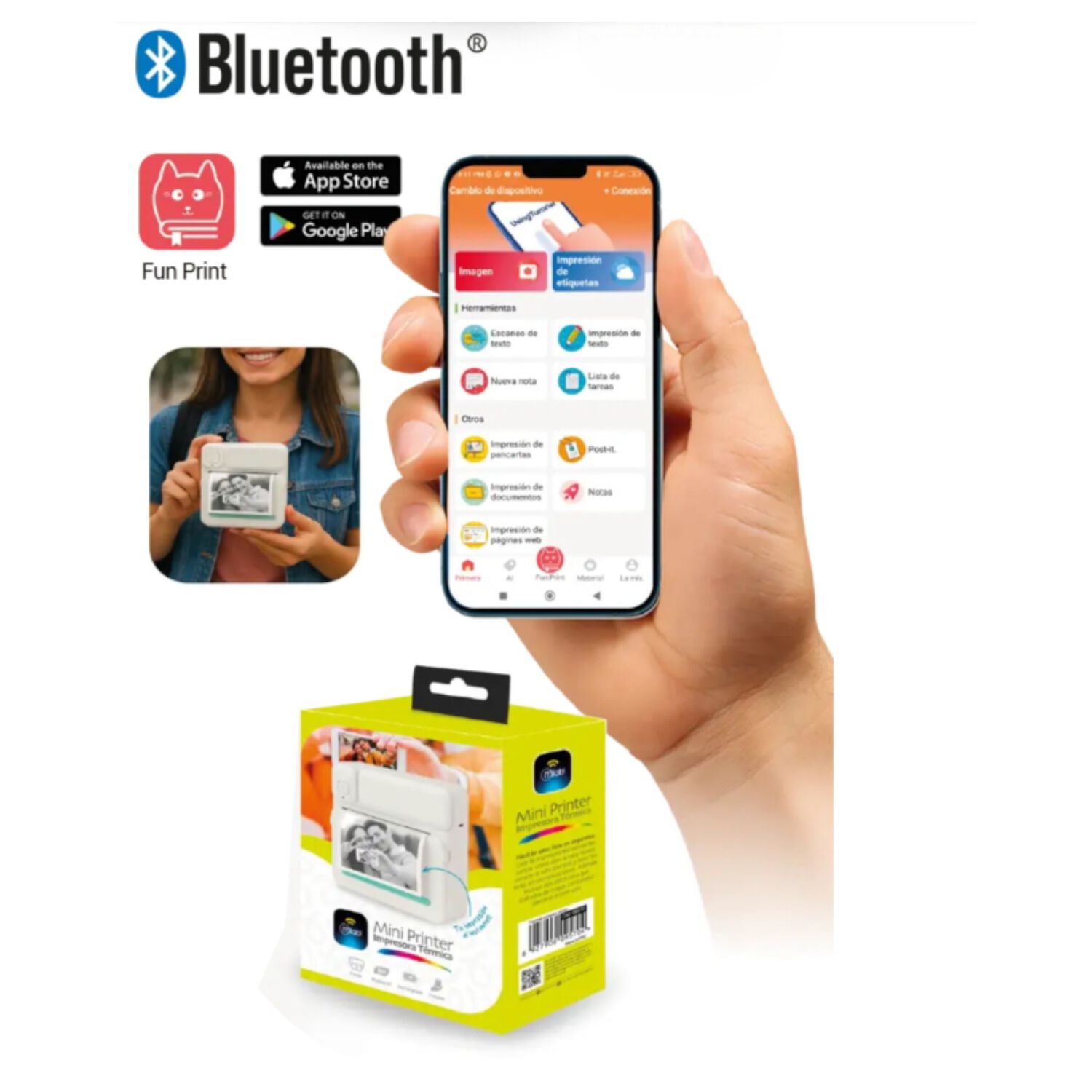 Impresora T&eacute;rmica Kinder Kids Bluetooth B & N Mlab image number 6.0