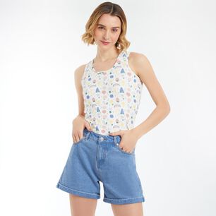 FREEDOM POLERA MICROPRINT SIN MANGAS CUELLO REDONDO MUJER FREEDOM