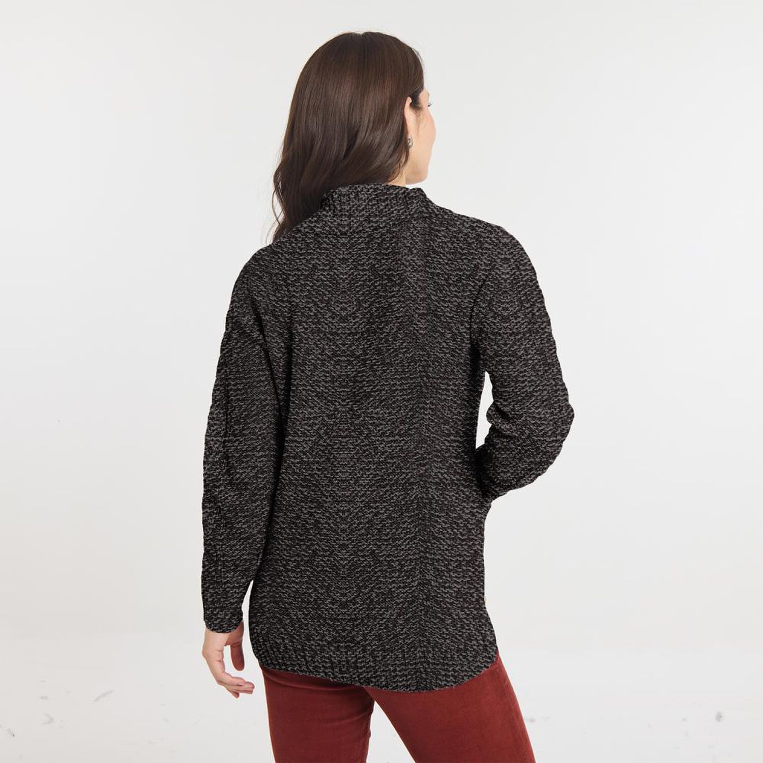 Sweater Abotonado Melange Cuello Camisero Mujer Geeps image number 1.0