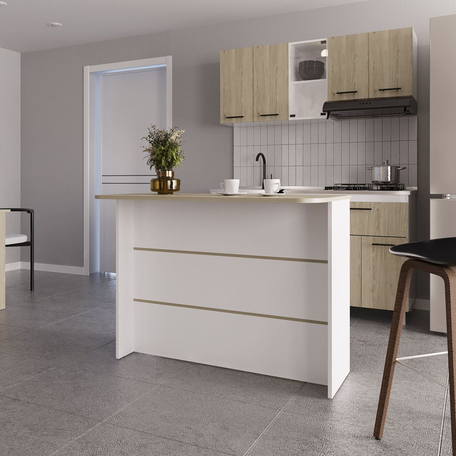 Isla Cocina 120x60x90 Cm Fm-003b Blanco image number 5.0