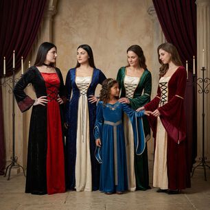 Disfraz Medieval Renacentista Para Mujer Vestido Largo Con Cordones G&oacute;tico