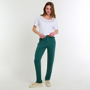 Calza Pretina Elásticada Tiro Alto Regular Mujer Lesage