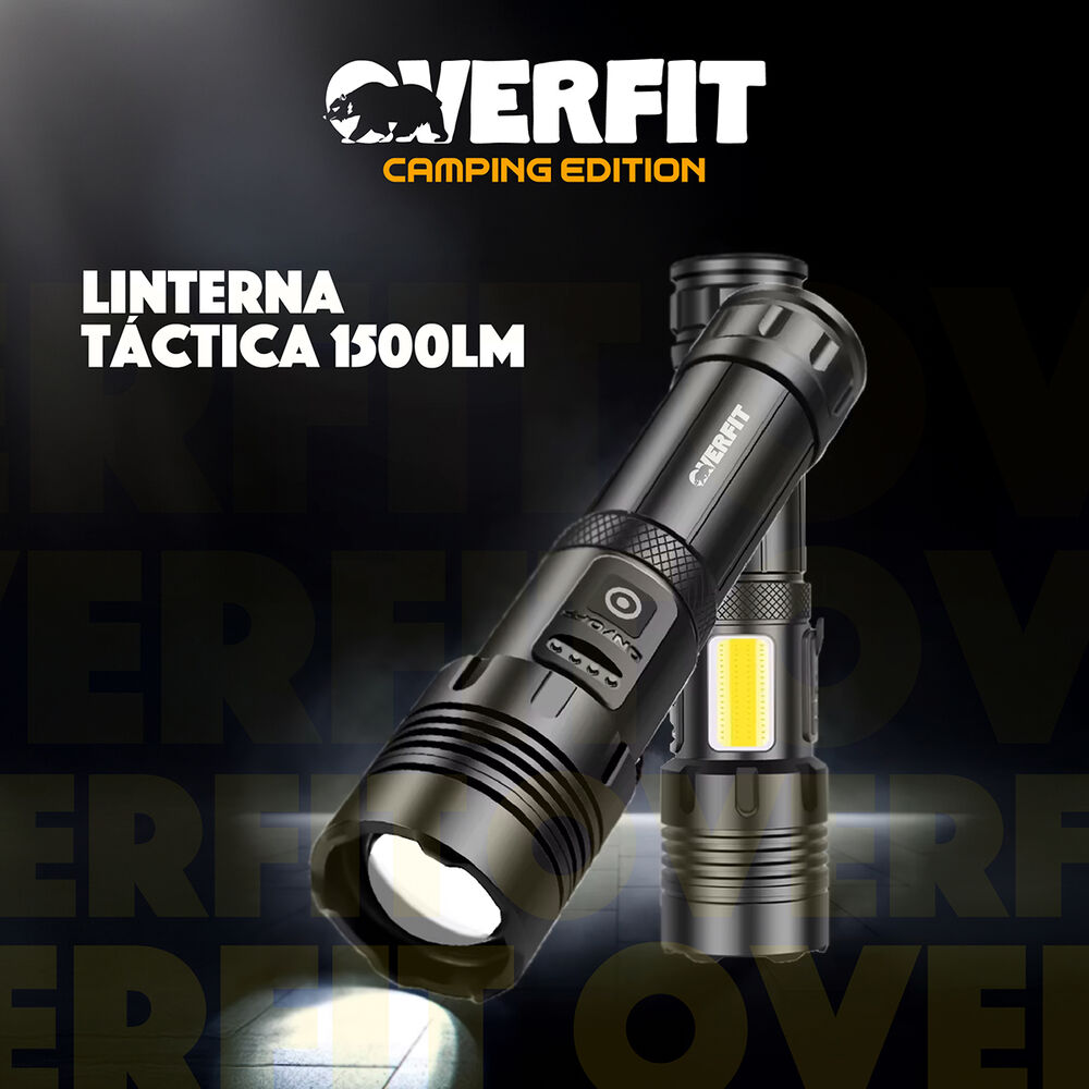 Linterna Led Largo Alcance Tactica Recargable Overfit 1500lm image number 8.0