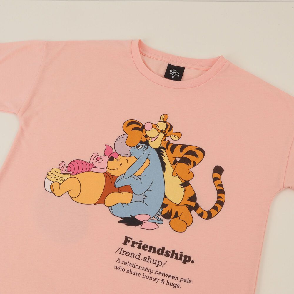 Polera Manga Corta Ni&ntilde;a Rosado Winnie & Friends Disney image number 2.0
