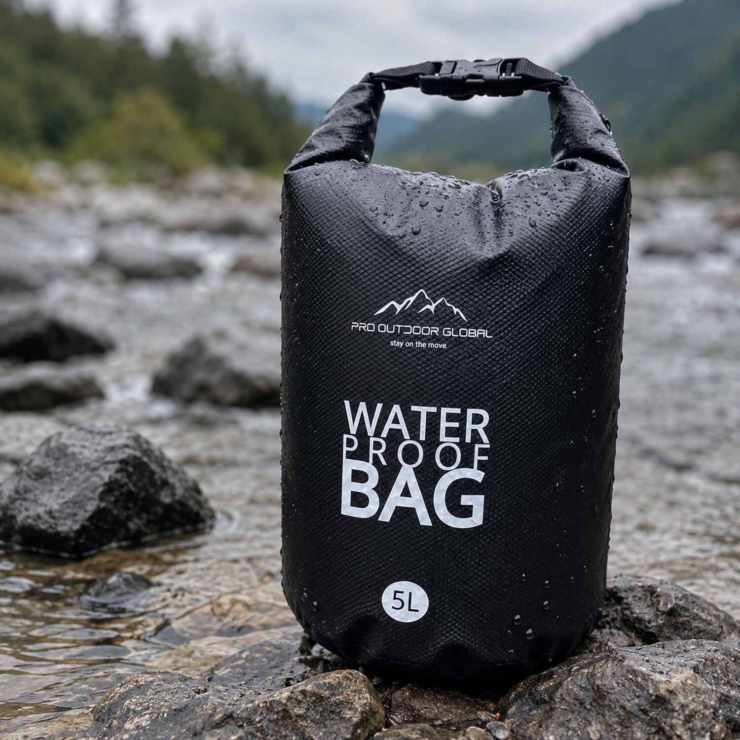 Bolsa Seca Contra Agua Impermeable Flotante Outdoor Camping Kayak 5l Negra image number 2.0