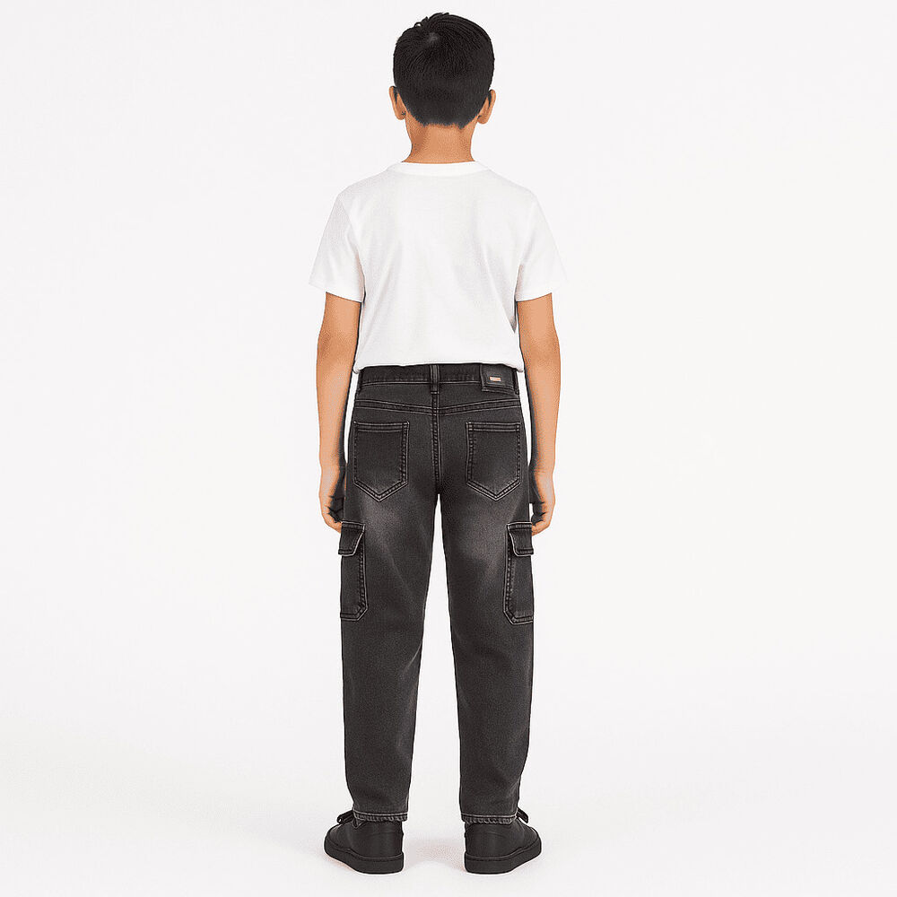 Pantalón Jeans Cargo Niño Denim Estilo Urbano image number 1.0
