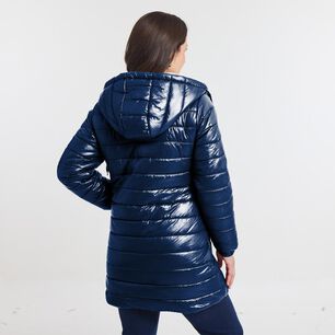 Parka Larga Cuello Alto Con Capucha Mujer Geeps