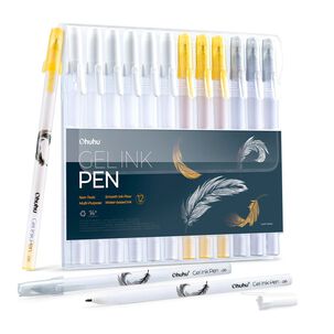 Ohuhu 12 Bol&iacute;grafos De Gel Dorados, Plateados Y Blancos