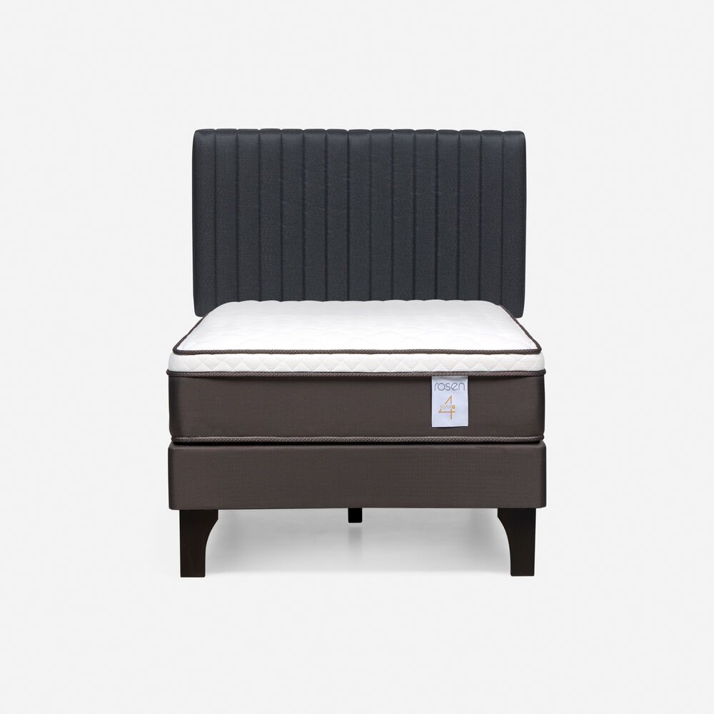 Cama Europea Rosen New Style 4 Plus / 1.5 Plazas / Base Normal + Respaldo Lucio image number 0.0