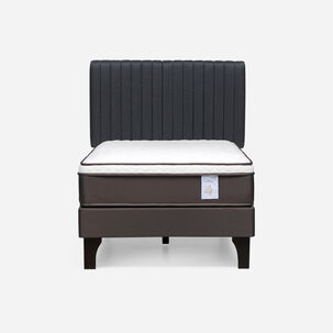 Cama Europea Rosen New Style 4 Plus / 1.5 Plazas / Base Normal + Respaldo Lucio