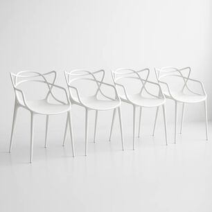 Pack De 4 Sillas De Terraza O Comedor Master - Blancas