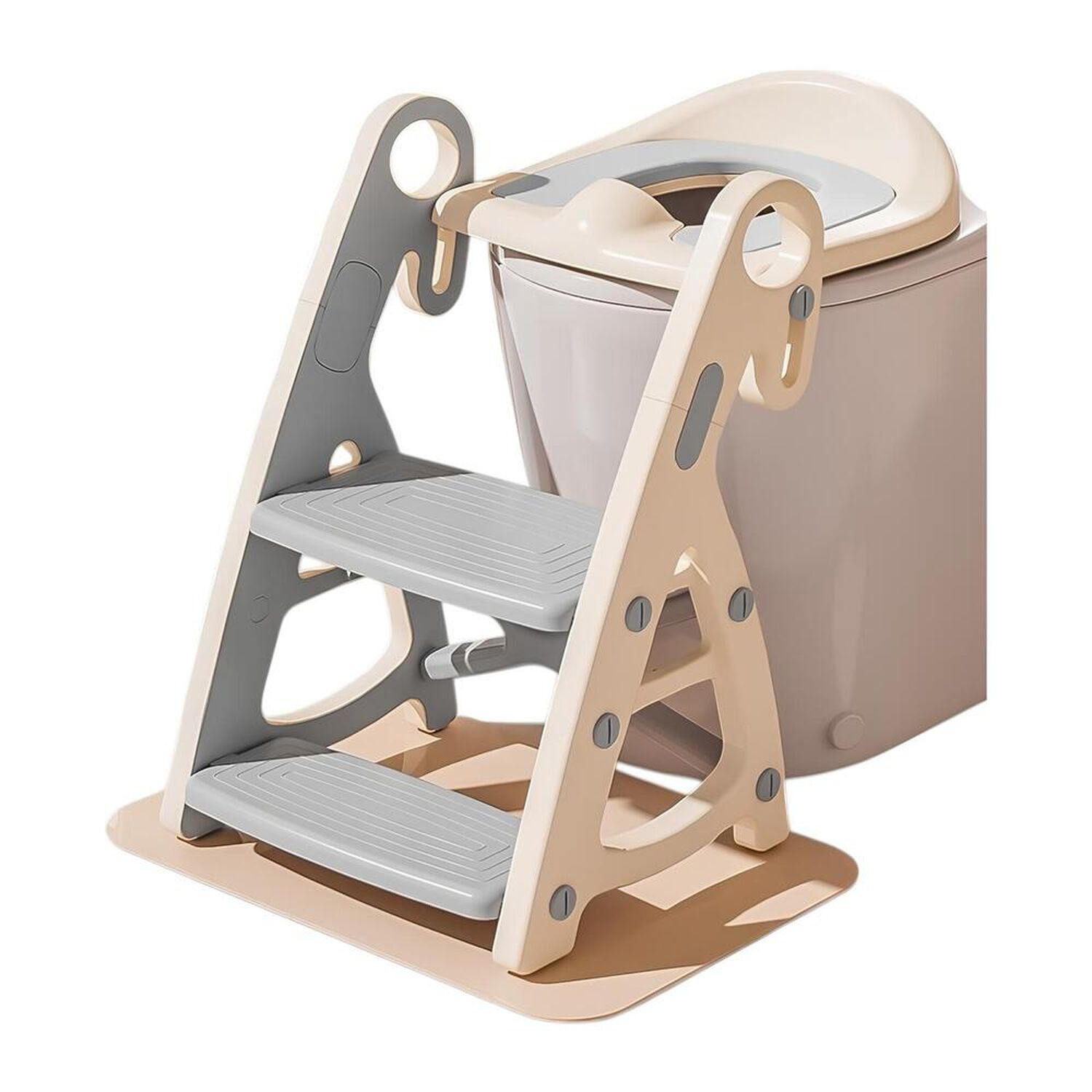 Asiento Adaptador Escalera Inodoro Para Ni&ntilde;os Gris Lubabycas image number 8.0